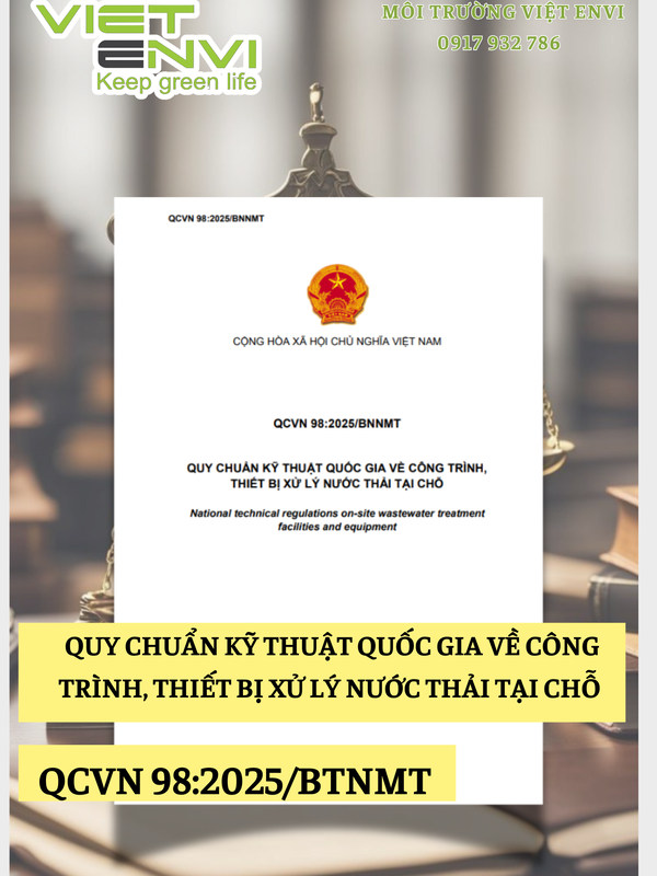 QCVN 98:2025/BNNMT: Quy Chuẩn Xử Lý Nước Thải Tại Chỗ Mới Nhất (Áp Dụng 2026) 4 QCVN 98:2025/BTNMT - Quy chuẩn kỹ thuật quốc gia về công trình, thiết bị xử lý nước thải tại chỗ